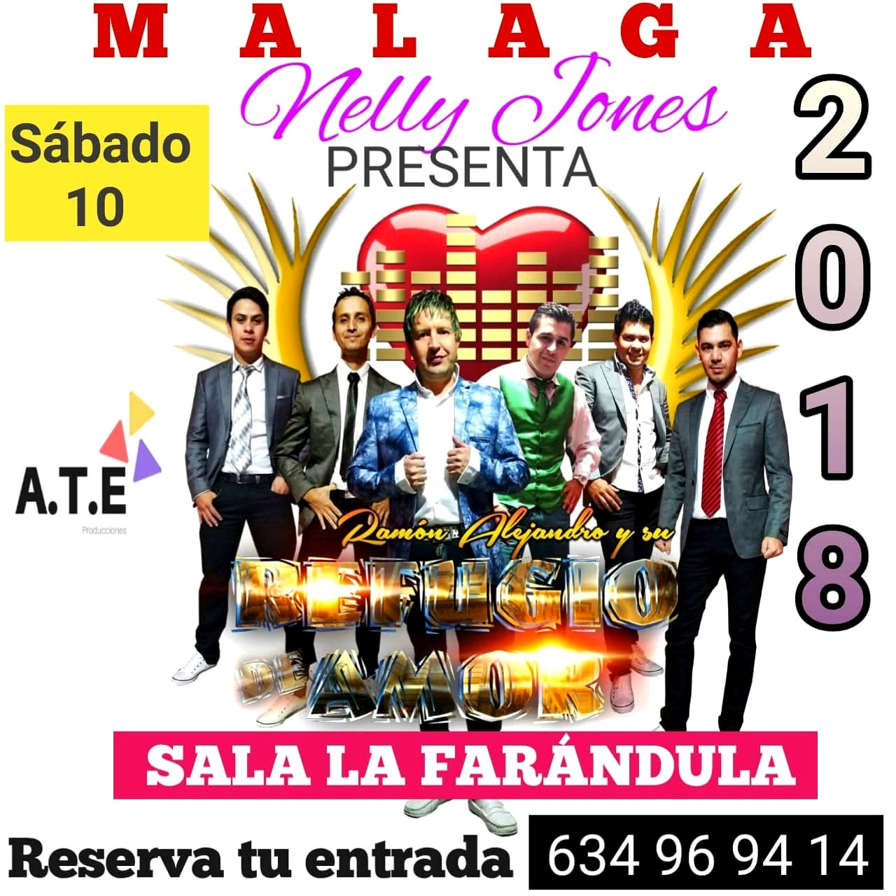 Cartel del concierto de Refugio de Amor en la Sala La Farándula, Málaga